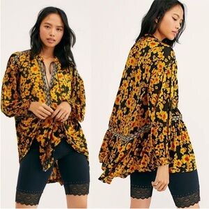 Free People Love Letter Floral Print Tunic Small M42